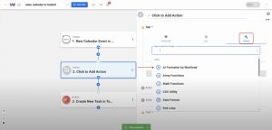 Selecting “AI Formatter by Workload” as the additional step for data cleanup.