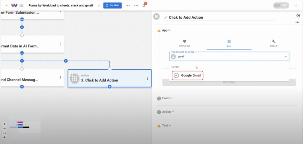 Choose Gmail as the app to handle automated email summaries.