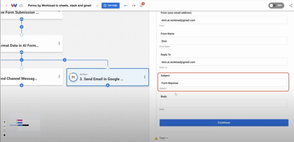 Customize the subject line of your Gmail summary email using form inputs.