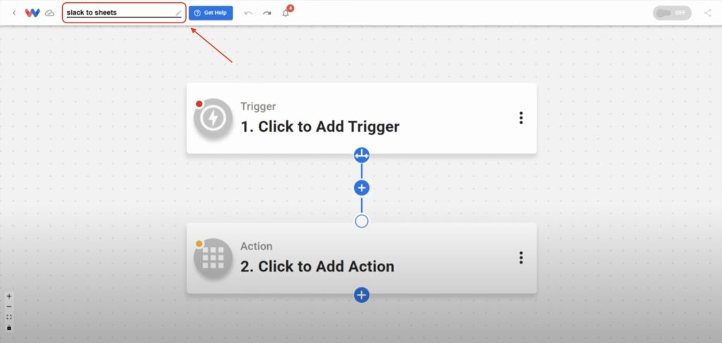Type a custom name for your new workflow so you can easily identify it later.