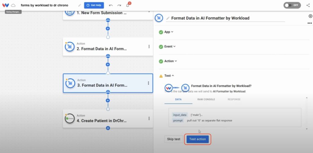 Insert another AI Wizard step to transform the date of birth for patient records. This supports how you Create Patient Intake Forms.
