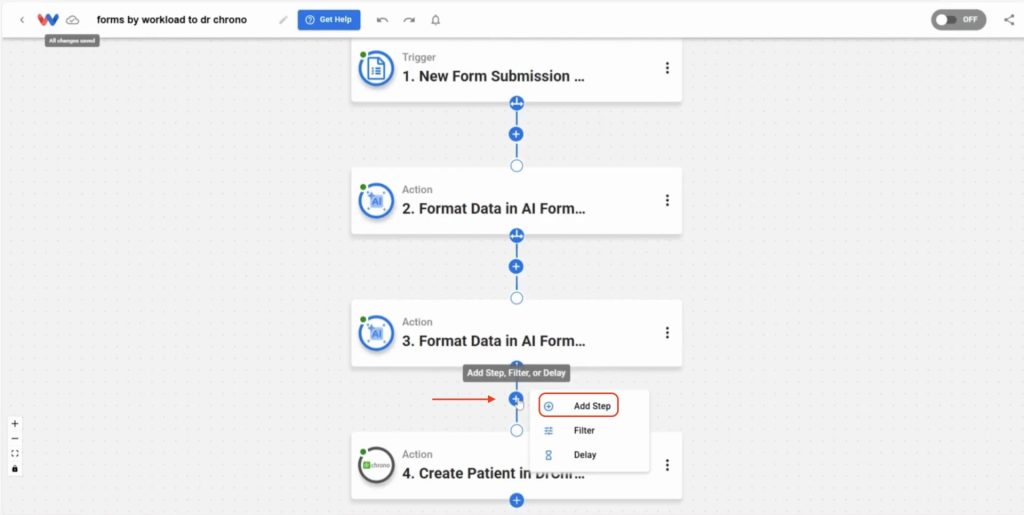 Add an AI Wizard step to Create Patient Intake Forms with properly formatted data.