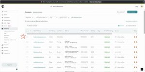 Confirmation view showing a new contact successfully created in Odoo.