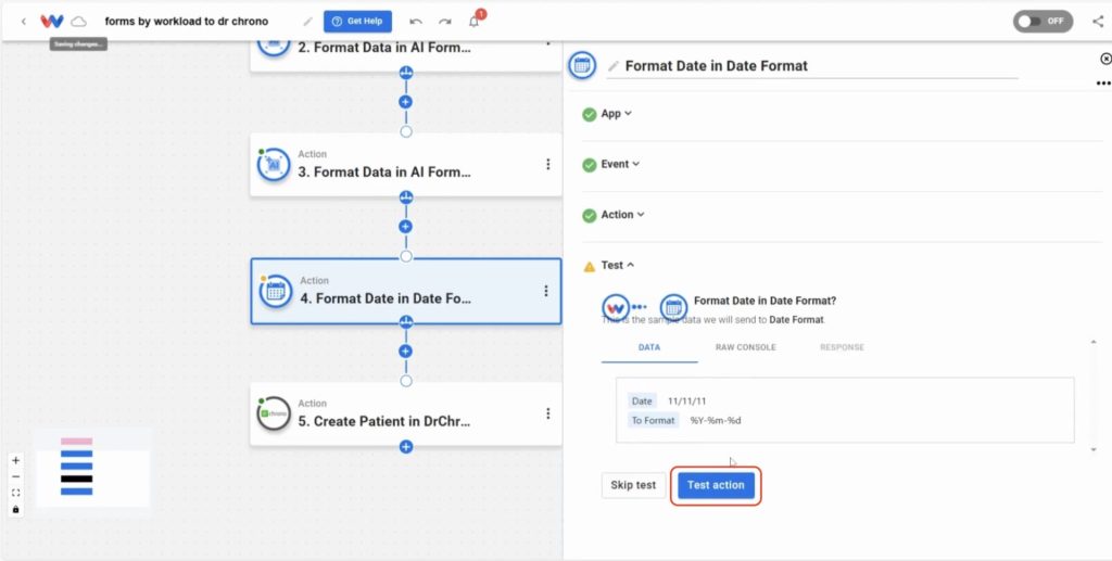 Map each field to match DrChrono’s expected format to Create Patient Intake Forms automatically.