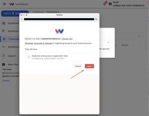 Approve access permissions to link Todoist to Workload and allow automation.