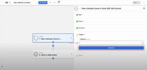 Selecting the Odoo database field for the trigger setup.
