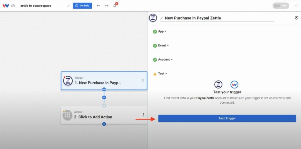 Testing Zettle connection to prepare automation of Squarespace Stock from Zettle workflow