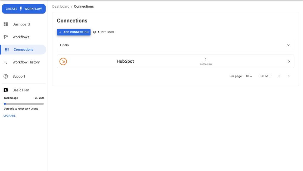 You’ve successfully Connected HubSpot to Workload—your account now appears in the active list.