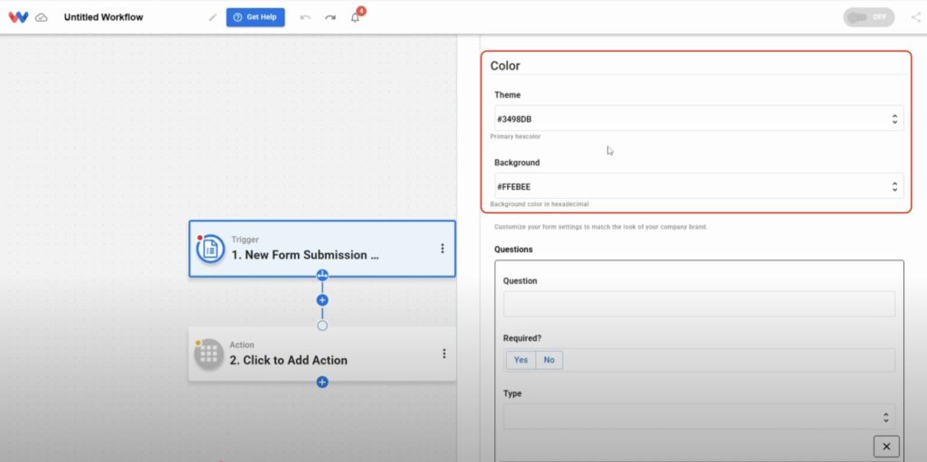 Customize highlight and background colors to match your brand’s design and keep the form on-brand.