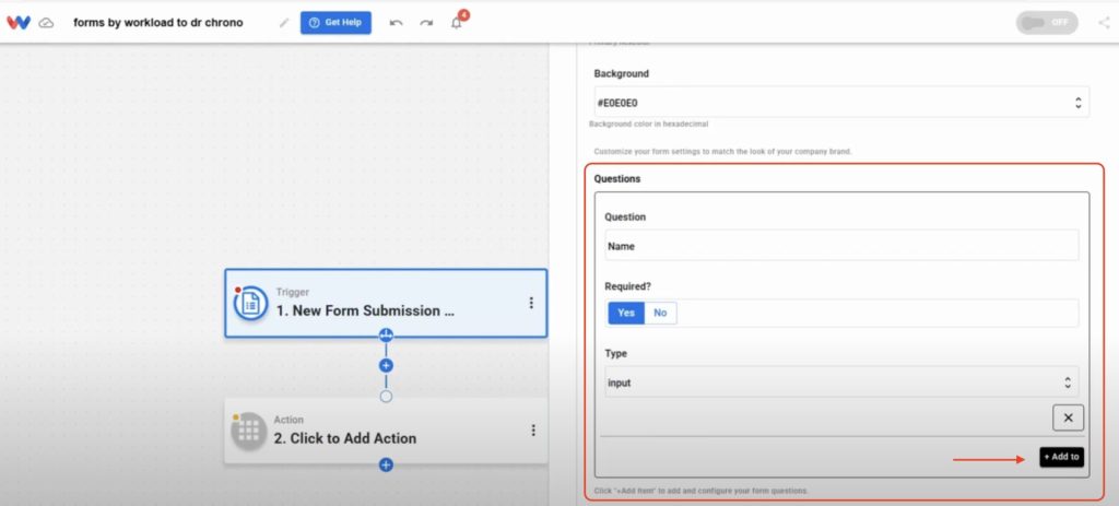 Add essential questions like Name, Email, Birthday, and Phone Number to collect patient details.
