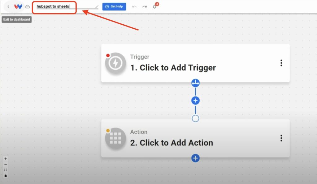 Give your HubSpot Form Submissions to Google Sheets workflow a new name.